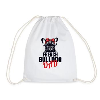 Französische Bulldogge, French Bulldog, Frenchie - Turnbeutel - Weiß - Vorne