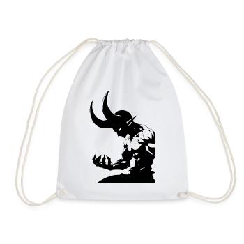 Anime Demon BW - Drawstring Bag - white - Front