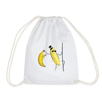 banana banana strip stripping pole dance gift - Drawstring Bag - white - Front