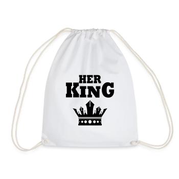 HER KING Valentinstag - Turnbeutel - Weiß - Vorne