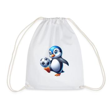 Pinguin Vogel Fussballspieler Ball Champion Fan - Turnbeutel - Weiß - Vorne