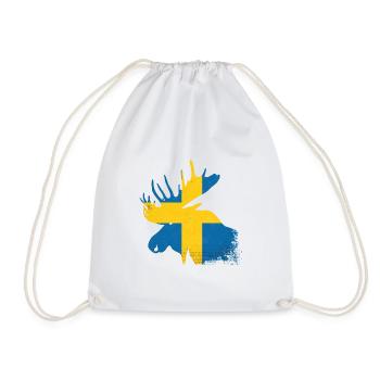 Elch Silhouette Schweden - Turnbeutel - Weiß - Vorne