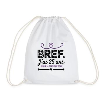 50 ans Anniversaire 25 ans Pour La Deuxième Fois - Sac de sport léger - blanc - Devant