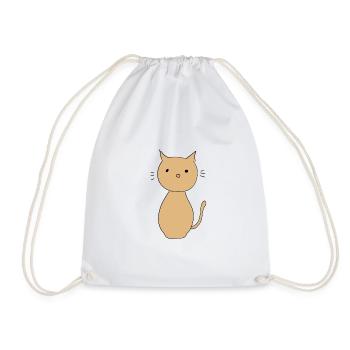 Chat Animal Symbole Mignon Marron - Sac de sport léger - blanc - Devant