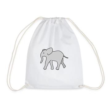 Elephant Symbol Animal Animals Gray - Drawstring Bag - white - Front