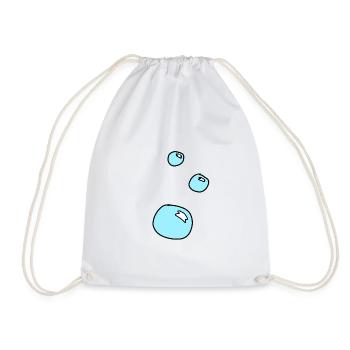 Soap Bubbles Circles Shape Water Blue - Drawstring Bag - white - Front