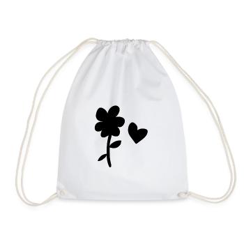 fleur symbole nature plante coeur amour - Sac de sport léger - blanc - Devant