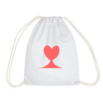 Forme symbole d’amour coeur rose - Sac de sport léger - blanc - Devant