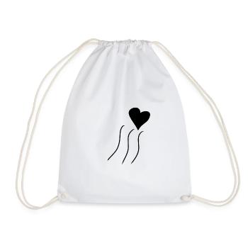 Lines Line Heart Shape Love Symbol - Drawstring Bag - white - Front