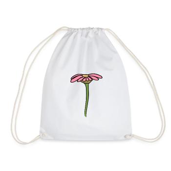 Flower symbol plant shape symbol pink - Drawstring Bag - white - Front