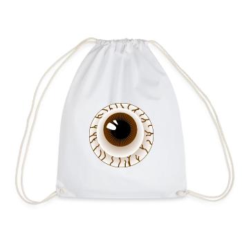 Globe oculaire brun - Sac de sport léger - blanc - Devant