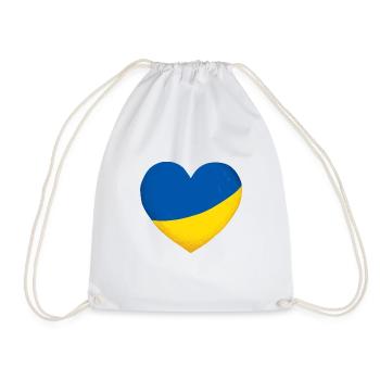 Ukraine, ukrainische Flagge, ukrainische Flagge - Turnbeutel - Weiß - Vorne