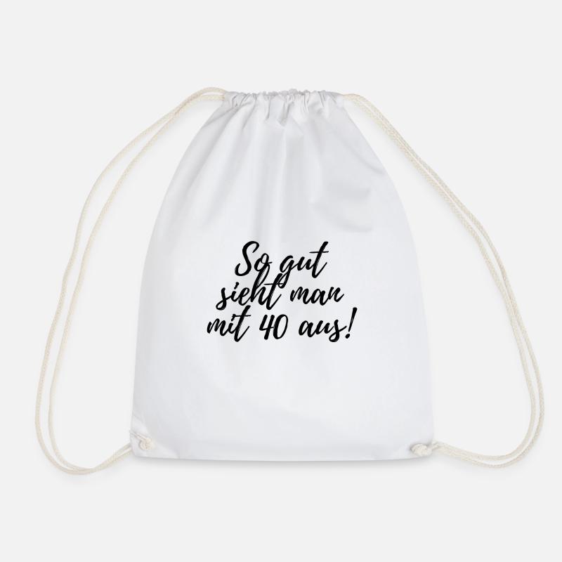 40th birthday - Drawstring Bag - white