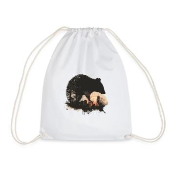 Opossum - Drawstring Bag - white - Front