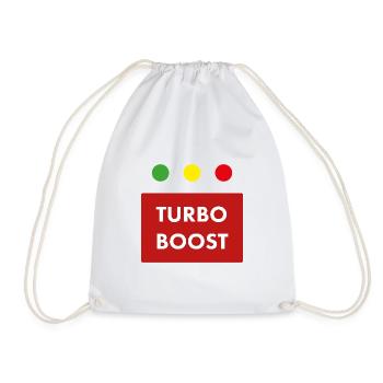 Turbo Boost Retro-Text - Turnbeutel - Weiß - Vorne
