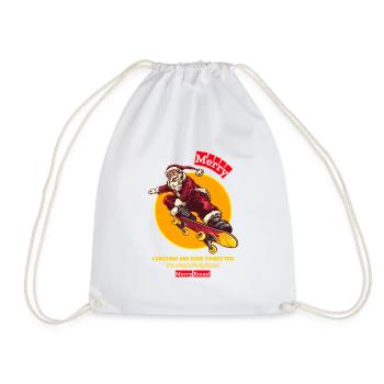 Santa skateboarder, Christmas gift - Turnbeutel - Weiß - Vorne