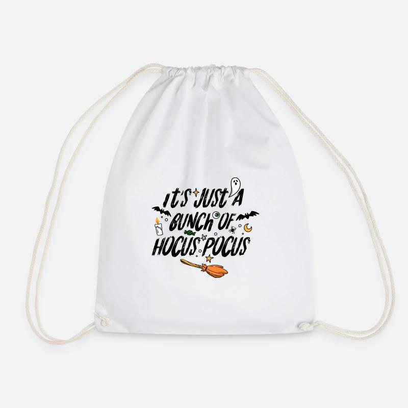 Hocus Pocus , Halloween - Drawstring Bag - white