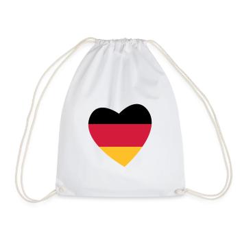 Herz Deutschland - Turnbeutel - Weiß - Vorne