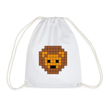 Löwe Pixel-Art - Turnbeutel - Weiß - Vorne
