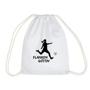 Flankengöttin, Geschenkidee für Fußballspielerin - Turnbeutel - Weiß - Vorne