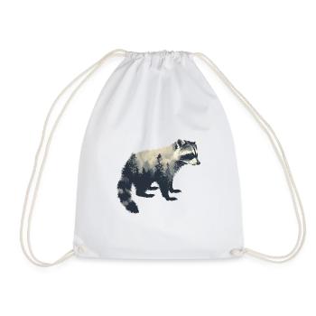 Mignon raton laveur raton laveur nature bébé raton laveur forêt - Sac de sport léger - blanc - Devant