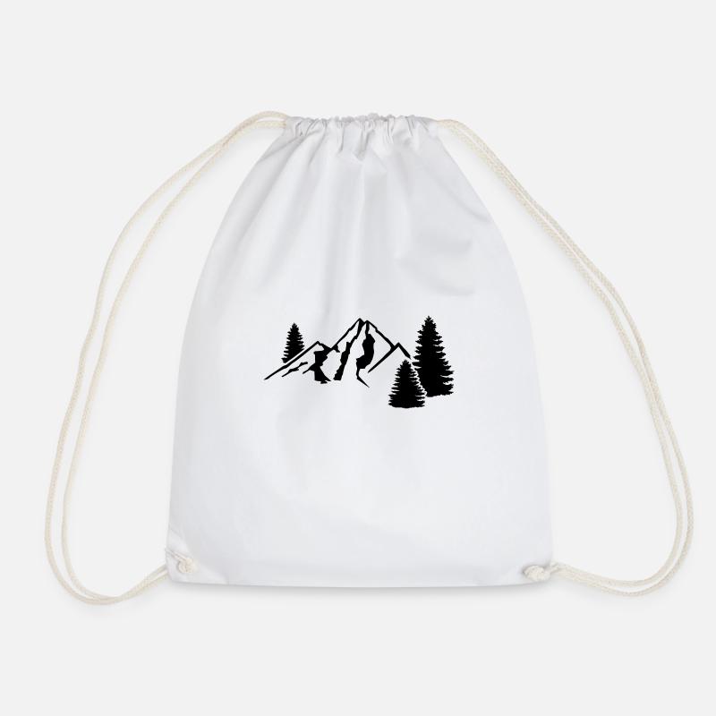 mountains - Drawstring Bag - white