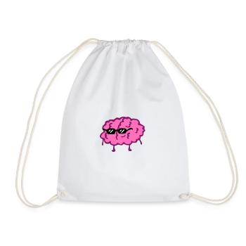 Brain - funny - Drawstring Bag - white - Front