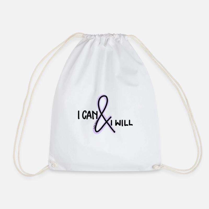 I Can & I Will - Drawstring Bag - white