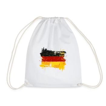 Deutschland Flagge Deutsche Fahne Used Look Heimat - Turnbeutel - Weiß - Vorne