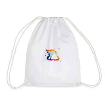 Triangles in bright colors - Drawstring Bag - white - Front