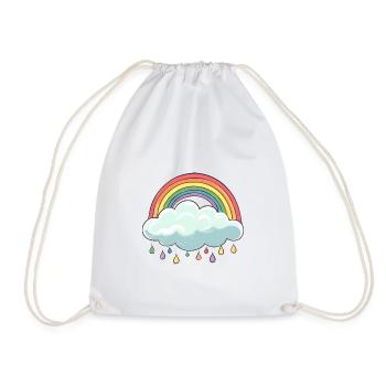 Wolke mit Regenbogen - Turnbeutel - Weiß - Vorne