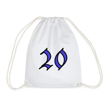 20. 20 YEARS. 20th ANNIVERSARY. 20 YEARS ANNIVERSARY. - Drawstring Bag - white - Front