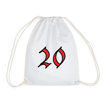 20. 20 ANS. 20e ANNIVERSAIRE. ANNIVERSAIRE 20 ANS. - Sac de sport léger - blanc - Devant