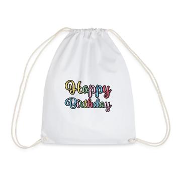 Happy Birthday Congratulations Gift - Drawstring Bag - white - Front
