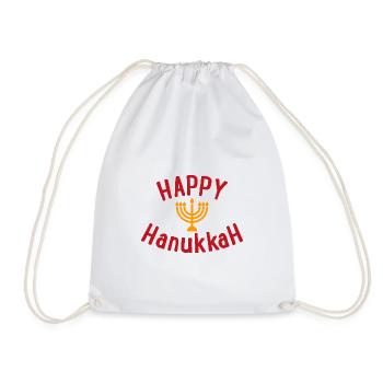 Happy Hanukkah Xmas Gift - Drawstring Bag - white - Front
