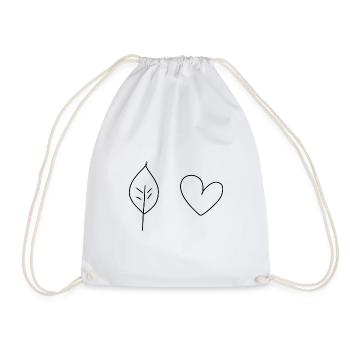 Coeur Feuille Symbole Nature - Sac de sport léger - blanc - Devant