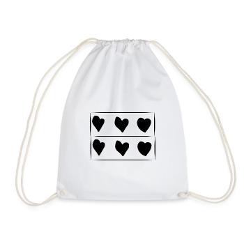 Motif rectangle de six cœurs - Sac de sport léger - blanc - Devant