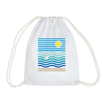 Shark - Drawstring Bag - white - Front
