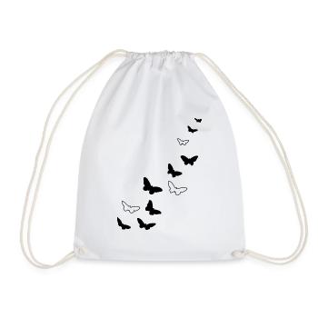 Butterflies Free Warm Spring - Drawstring Bag - white - Front