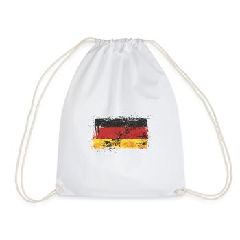 Deutschland Flagge Deutsche Fahne Used Look Heimat - Turnbeutel - Weiß - Vorne