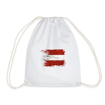 Austria Flag Austria Austrian Flag AT - Drawstring Bag - white - Front