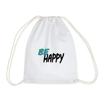 BE HAPPY - Turnbeutel - Weiß - Vorne