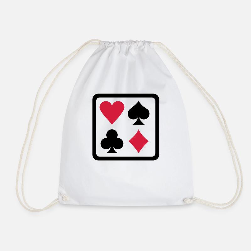 Poker - Turnbeutel - Weiß