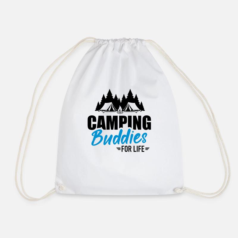 camping - Drawstring Bag - white