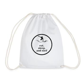 Eat - sleep - surf - Drawstring Bag - white - Front