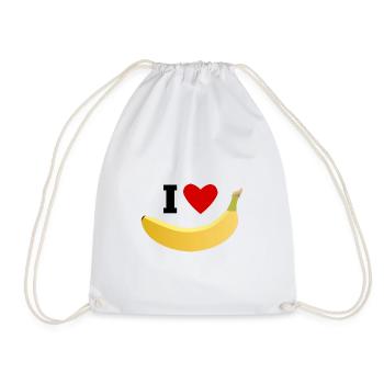 I love bananas - Drawstring Bag - white - Front