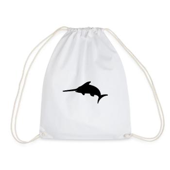 Schwertfisch Silhouette - Turnbeutel - Weiß - Vorne