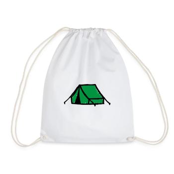 Tent Camping - Drawstring Bag - white - Front
