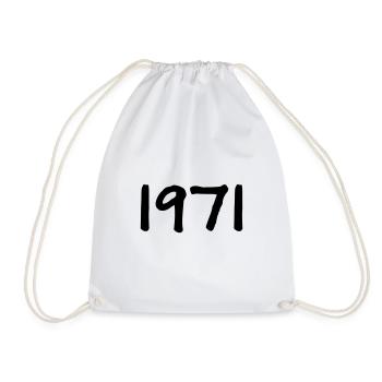 Year of birth 1971 Birthday present - Drawstring Bag - white - Front