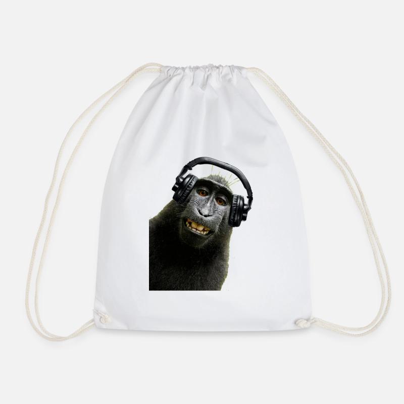 Hemd Monkey Music von Custom - Turnbeutel - Weiß